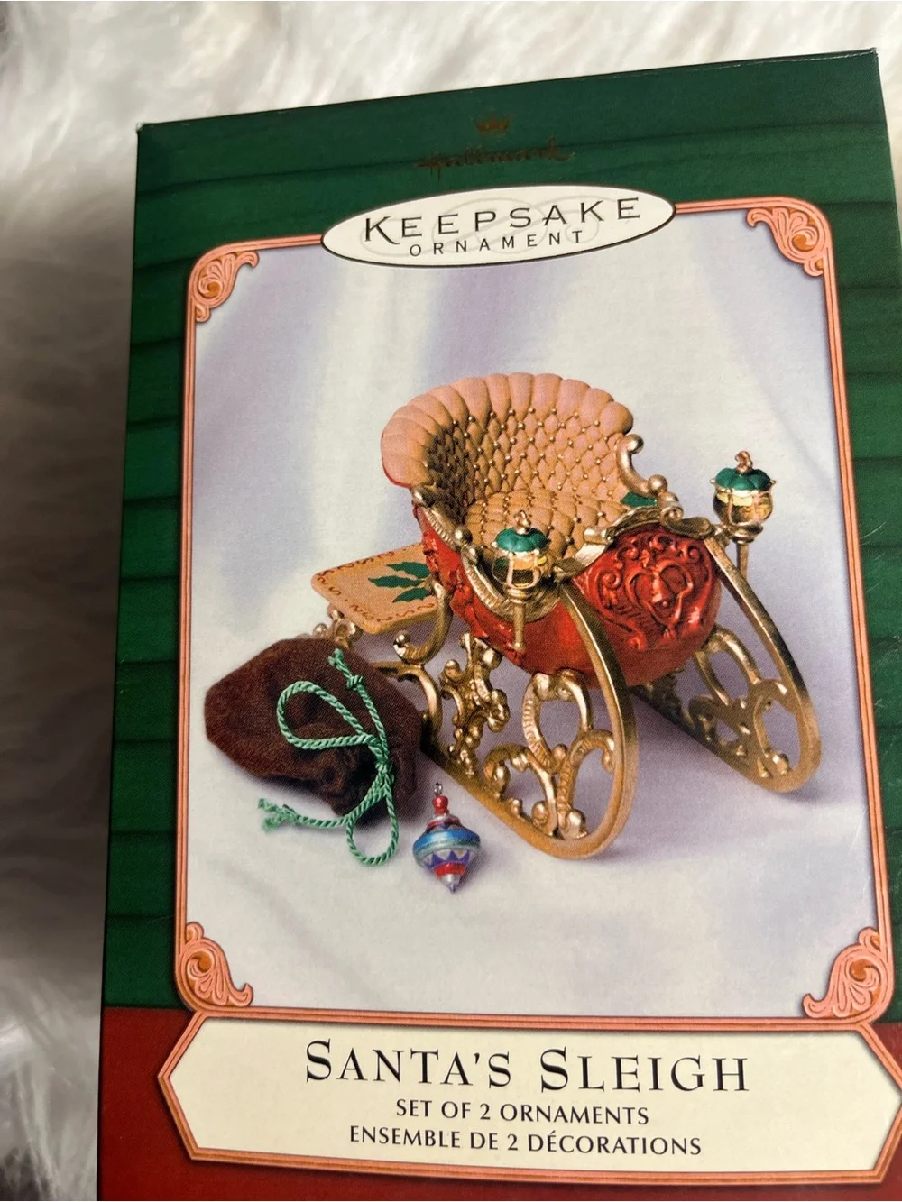 Hallmark Gold and Red Decorative Sleigh Ornament